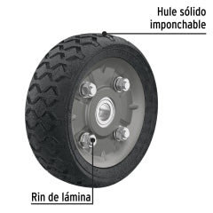 RUEDA P/CARRO T/ YEGUA COMPLETA PRETUL (TRUPER) IMPONCHABLE 6 # RD-62 (45480)
