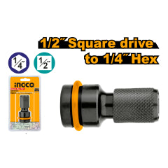 ADAPTADOR INGCO 1/2" A 1/4" LARGO 50 MM HEXAGONAL #ABH60501