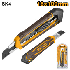 CUCHILLO CARTONAJE INGCO RETRACTIL 18 X 100MM C/1 HOJA # HKNS11815