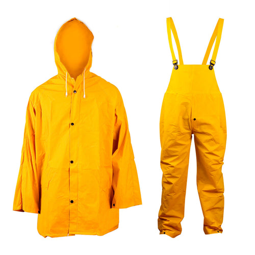 TRAJE IMPERMEABLE AMARILLO CHAQUETA Y JARDINERA XL
