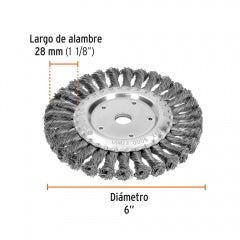 ESCOBILLA TRUPER CIRC. GRUESA 6" P/ESMERIL EJE 5/8" #CATR-6G (11599)