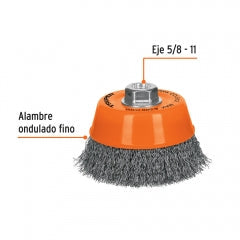 ESCOBILLA TRUPER DE COPA DIAM 5" FINA P/ESMERIL EJE 5/8" #CO-512 (11535)