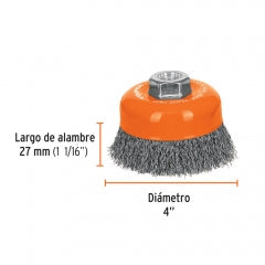 ESCOBILLA TRUPER DE COPA DIAM 4 P/ESMERIL FINA 14 MM #CO-510M (11532)