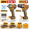 TALADRO IMPACTO INALAMB.20V+ LLAVE IMPACTO INALAMB. INGCO 20V #CKLI20286 (C)