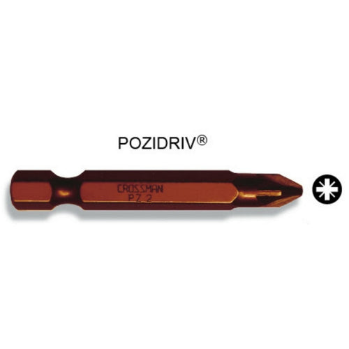 PUNTA CROSSMAN MAGNET. POZIDRIV #0 1/4"X50MM # 44-540 (10 UNI.)