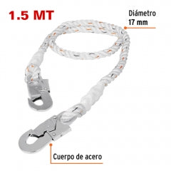 CUERDA DE SEGURIDAD TRUPER 1.5 MT. 2 GANCHOS #CAB-5489-15 (14435)