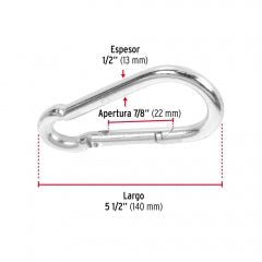 MOSQUETON FIERO (TRUPER) FIJO ACERO 3/8" # BMA-3/8 (BANMOS-3/8) (44040)