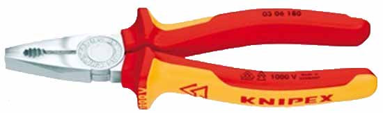 ALICATE KNIPEX  306200 - 200 MM UNIV.AISLAM/PLASTICO