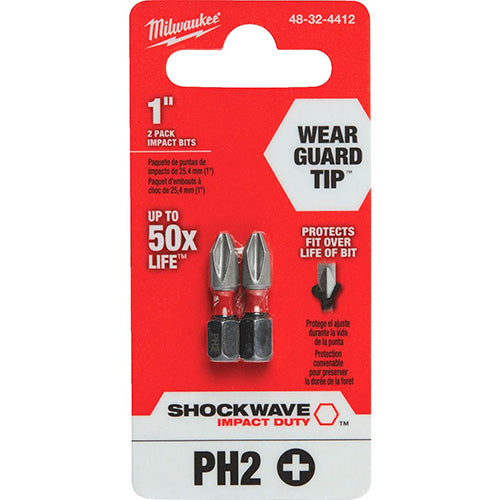 DISPLAY 2 PUNTAS DE IMPACTO PH2 25MM MILWAUKEE 48-32-4412