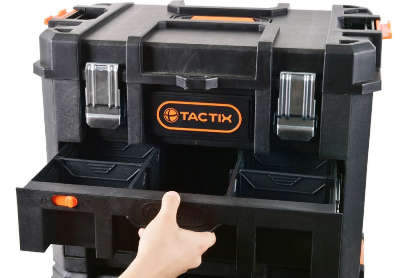 CAJA HERRAMIENTAS TACTIX MODULAR 3 EN 1 C/GAVETAS C/CARRO #320366