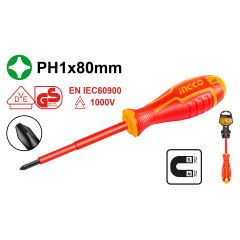 ATORNILLADOR INGCO ELECTRICO AISLADO 1000V PH1 X 80 MM # HISD81PH180