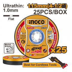 DISCO CORTAR METAL INGCO ULTRAFINOS JGO. 25 PZAS 4.1/2 X 1 X 7/8 #MCD11011525(OF)