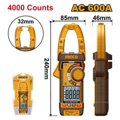 MULTITESTER DIGITAL INGCO C/PINZA AMPERIMETRICA C/3 PILAS AAA #  DCM66001