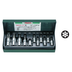 DADO HANS TORX TAMPER 1/4DR 6PCS - 3/8DR 4PCS C/ADAPT. # 56025-11C 11 PZS
