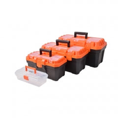 CAJA HERRAMIENTAS PLASTICA TACTIX #320118 - JUEGO 4 EN 1(OF)