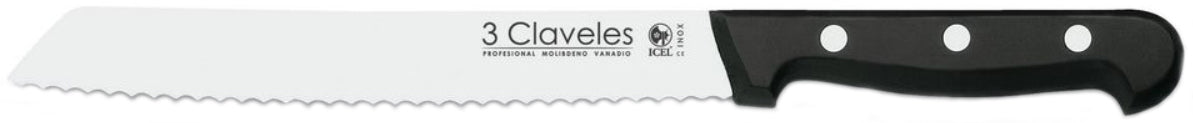 CUCHILLO TRES CLAVELES # 920 INOX MGO ABS 20CMS PANERO (OF)
