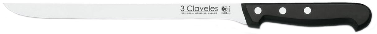 CUCHILLO TRES CLAVELES # 931 INOX MGO ABS 30CMS JAMONERO