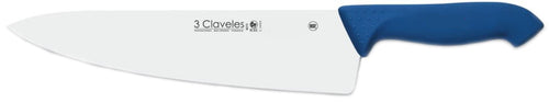CUCHILLO TRES CLAVELES # 1335 PROFLEX MGO.AZUL 25 CMS COCINERO