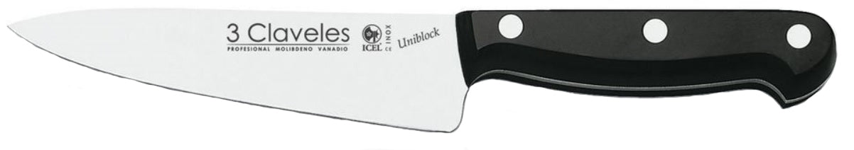 CUCHILLO TRES CLAVELES # 1156 INOX UNIBL 18cms COCINERO