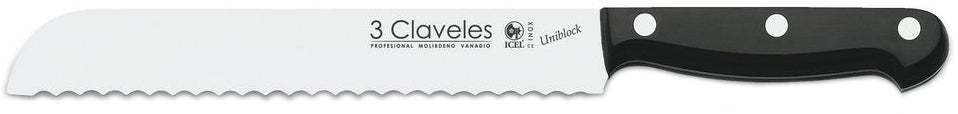 CUCHILLO TRES CLAVELES # 1120 INOX UNIBL 20cm PANERO