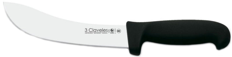 CUCHILLO TRES CLAVELES # 1277 MGO POLIPR NEGRO 16cm DESPELLEJAR