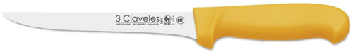 CUCHILLO TRES CLAVELES # 1397 POLIP. AMARILLO 18 CMS DESHUESAR