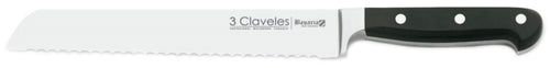 CUCHILLO TRES CLAVELES # 1591 INOX FORJADO M/ALEMAN PANERO 20 CMS