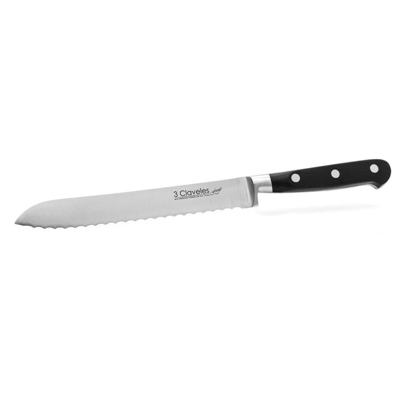 CUCHILLO TRES CLAVELES # 1567 INOX FORJADO EN CALIENTE PANERO 20CM
