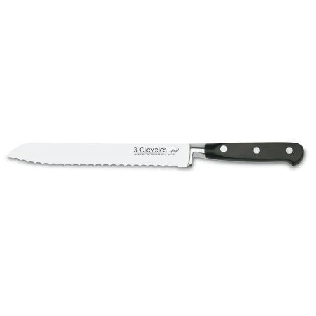 CUCHILLO TRES CLAVELES # 1567 INOX FORJADO EN CALIENTE PANERO 20CM