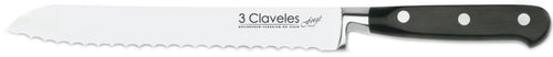 CUCHILLO TRES CLAVELES # 1567 INOX FORJADO EN CALIENTE PANERO 20CM