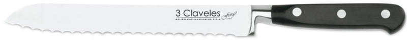 CUCHILLO TRES CLAVELES # 1567 INOX FORJADO EN CALIENTE PANERO 20CM