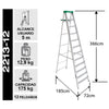 ESCALERA ALUMINIO TIJERA 12 PELDAÑOS CUPRUM