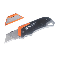 CUCHILLO CARTONAJE TACTIX # 261223 HOJA RETRACTIL C/5 HOJAS REPTO.