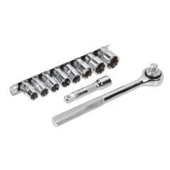 CHICHARRA. EXTENSION Y DADOS 3/8" DR TACTIX # 365223 - JGO 10 PZS.