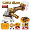 ESMERIL ANGULAR INGCO INALAMBRICO 20V  C/ 2 BAT. Y C/1 CARGADOR 115MM # CAGLI2211532 (C)