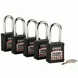 KIT DE 5 CANDADOS MK STEELPRO X10 NEGRO