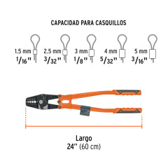 TENAZA PARA CASQUILLOS DE ALUMINIO TRUPER 24" - #SUCA-24  (102487)