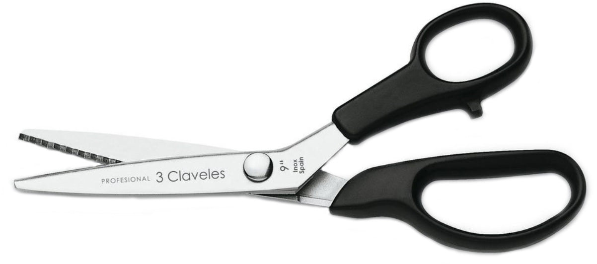 TIJERA TRES CLAVELES # 125 - 9" ZIG ZAG PROFESIONAL (OF)