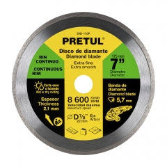 DISCO CORTAR PRETUL (TRUPER) DIAMANTADO CONTINUO # DID-170P 7" (21000)