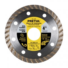 DISCO CORTAR PRETUL (TRUPER) DIAMANTADO TURBO # DID-240P 4" (27016)