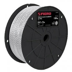 CABLE DE ACERO TRUPER 1/8" CUBIERTO PVC ROLLO 75 M # CAB-1/8RX (44219)