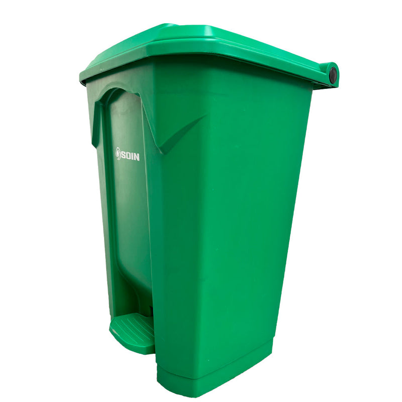 BASURERO PL STICO 80L CON PEDAL SOIN – VERDE