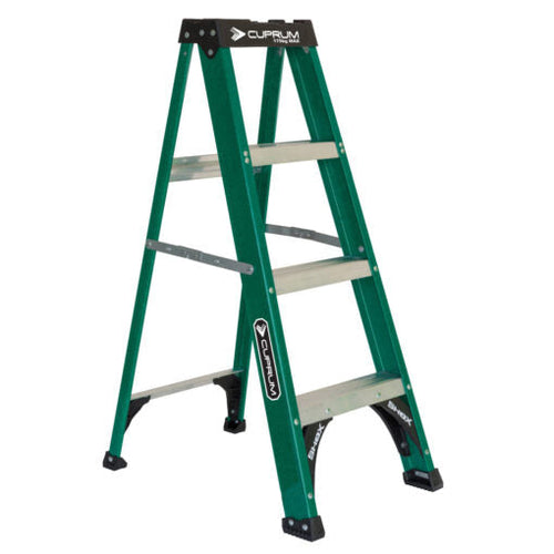ESCALERA FIBRA VIDRIO TIJERA 1.22 M. 4 PELDAÑOS CUPRUM