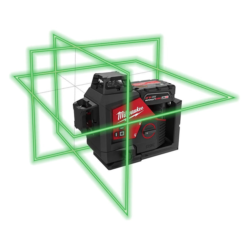 NIVEL LASER VERDE 3 LINEAS 360 M12 MILWAUKEE 3632-21