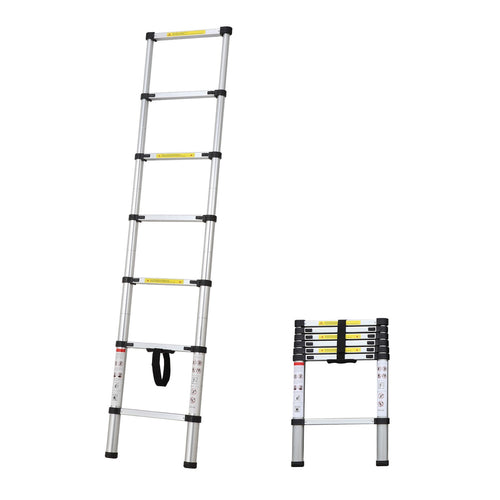 ESCALERA ALUMINIO TELESCOPICA 1.95MT 7PL P/150KG #JC-020A (OF)