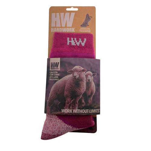 CALCETIN CON COBRE ANTIBACTERIANO 35% LANA HW BURDEO MUJER