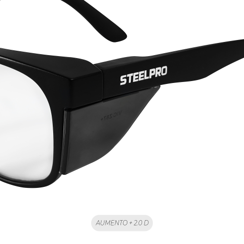 LENTE DE SEGURIDAD SAFEBLACK CLARO FULL READER +2.0D STEELPRO