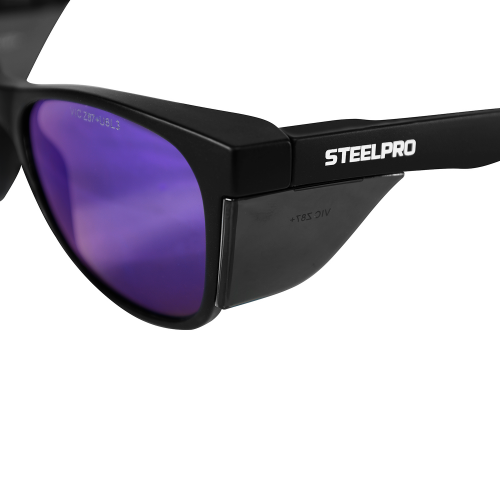 LENTE DE SEGURIDAD SAFEBLACK GRIS REVO AZUL STEELPRO