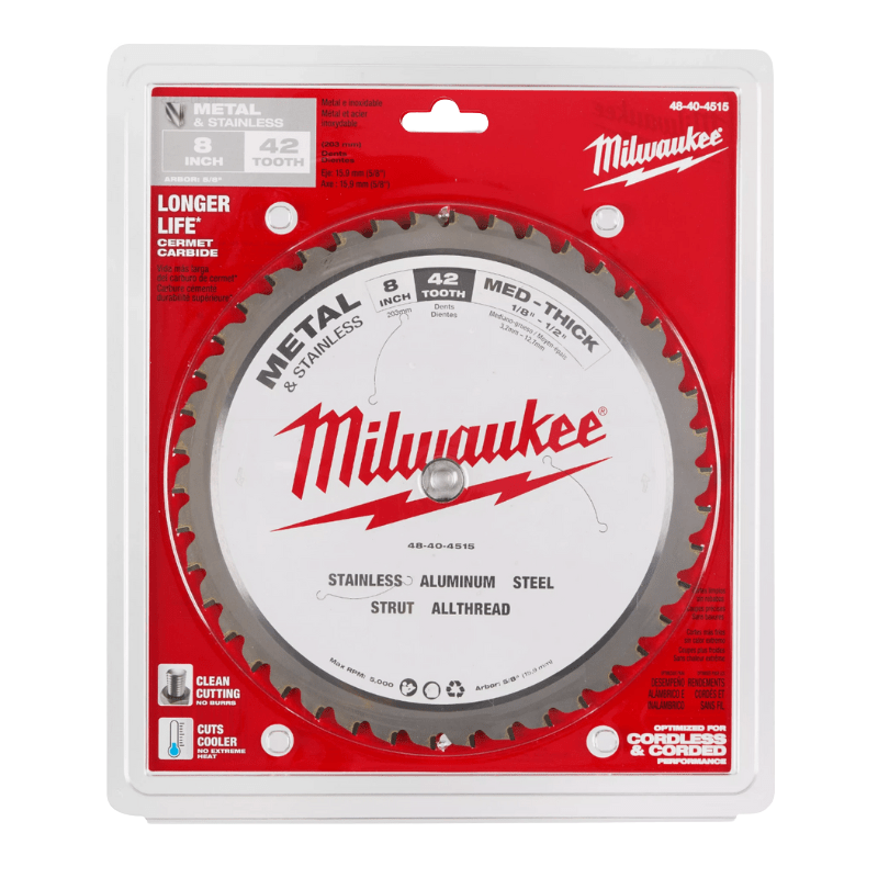 DISCO SIERRA PARA METALES DE 8 42 DIENTES EJE 5/8 (48-40-4515)