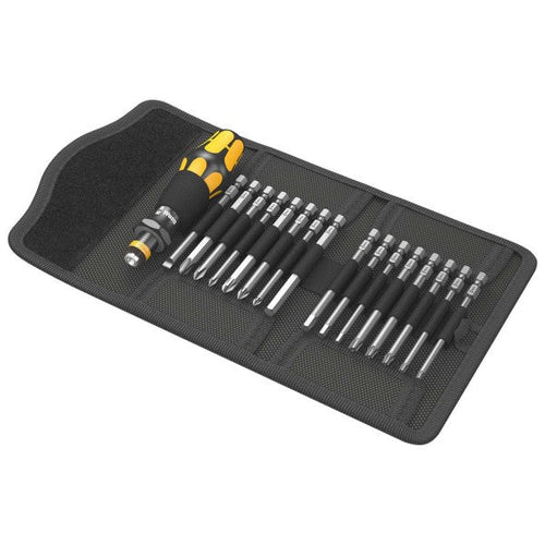 Set de puntas largas 1/4 con destornillador Kraftform Kompakt 60 ESD con estuche 17 Piezas Wera